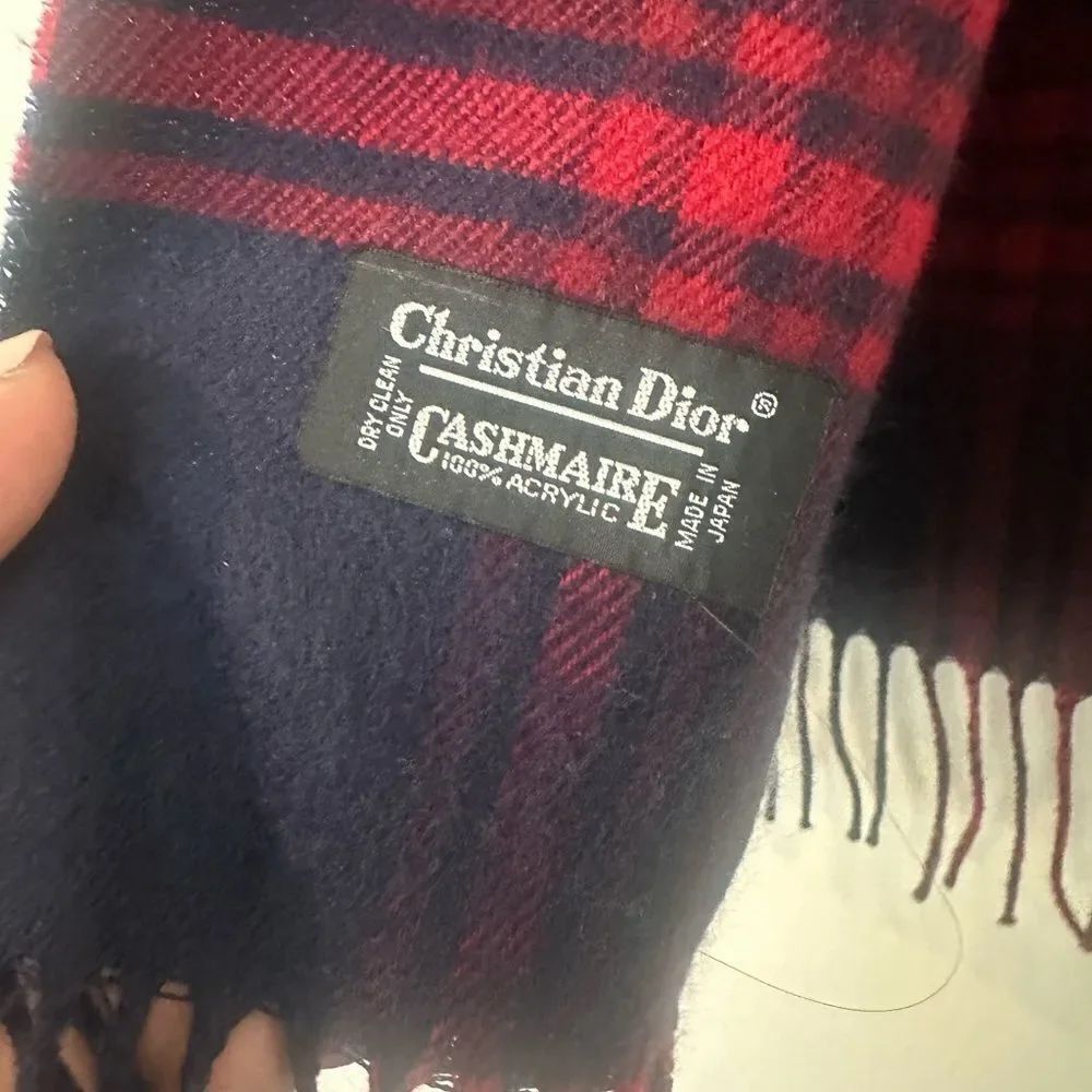 Christian Dior Plaid Cashmaire Neck Scarf O/S - Picture 4 of 4